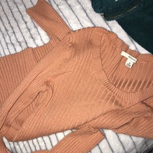salmon color stretchy long sleeve